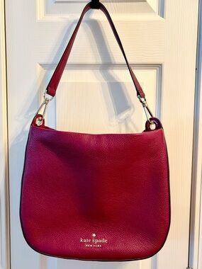 Kate Spade Magenta Leather Shoulder Hobo Bag